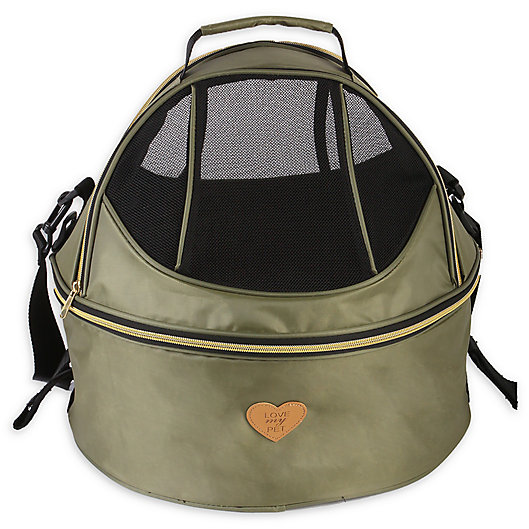 Alternate image 1 for Air-Venture Dual-Zip Airline Approved Round Travel Pet Carrier in Green