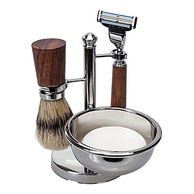 4-Piece Mach II Blade Men&#39;s Shave Set in Rosewood/Chrome. View a larger version of this product image.