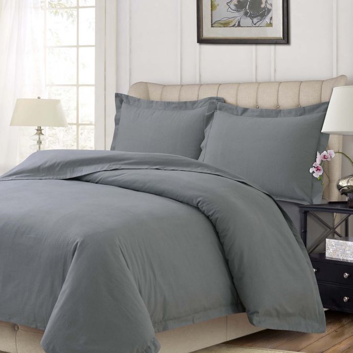 Tribeca Living Solid 200-Thread-Count Solid Duvet Cover ...