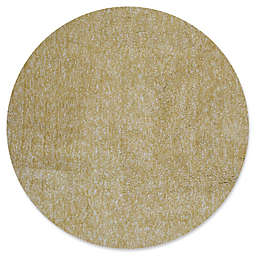 KAS Bliss Solid Shag 6' Round Area Rug in Yellow