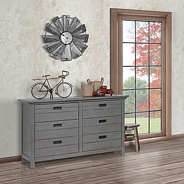 evolur&trade; Waverly 6-Drawer Double Dresser in Rustic Grey. View a larger version of this product image.