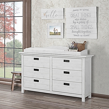 evolur&trade; Waverly 6-Drawer Double Dresser in Weathered White. View a larger version of this product image.