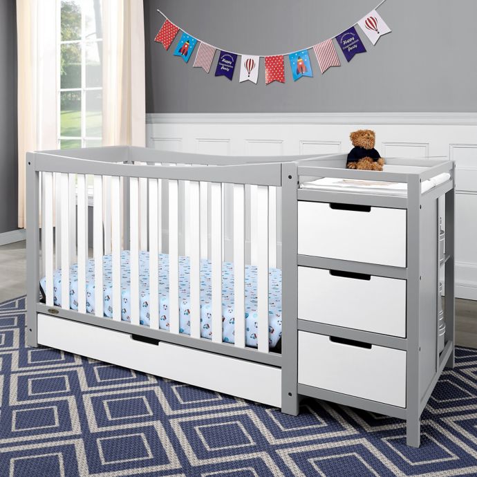 Graco Remi 4 In 1 Convertible Crib And Changer In Grey White