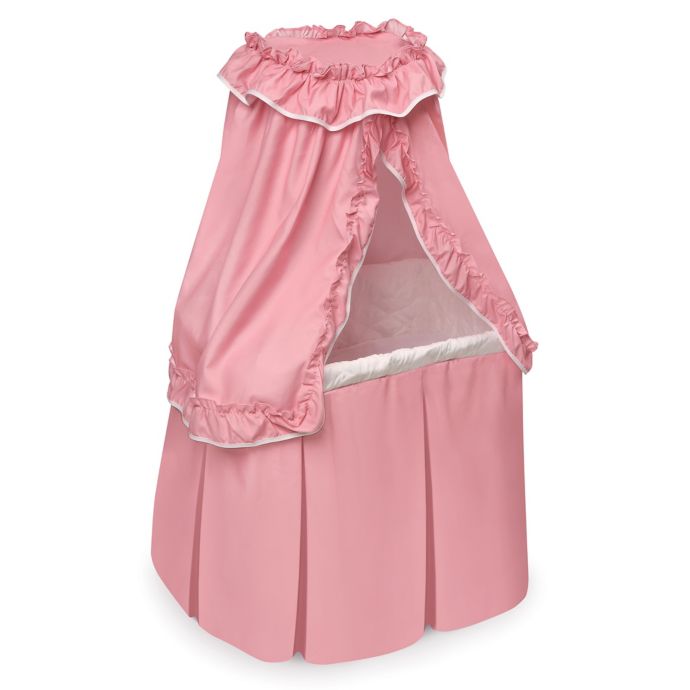 Badger Basket Kisses Rocking Rectangle Doll Bassinet In Pink Bed