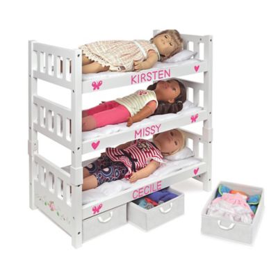 badger basket doll bunk beds with ladder and storage armoire