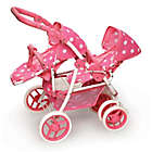 Alternate image 0 for Badger Basket Polka Dot Double Doll Stroller in Pink