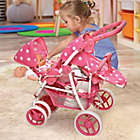 Alternate image 1 for Badger Basket Polka Dot Double Doll Stroller in Pink