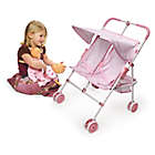Alternate image 2 for Badger Basket Double Doll Umbrella Stroller in Pink/Gingham