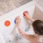 Alternate image 5 for Innobaby 7-Pack Bathin' Smart Rainbow Spots Silicone Bath Toy and Scrub Set