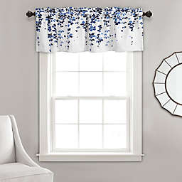 Lush D&eacute;cor Weeping Flower Window Valance in Navy
