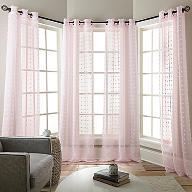 Grommet 84-Inch Sheer Window Curtain Panels in Baby Pink  (Set of 4). View a larger version of this product image.