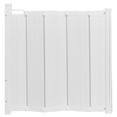 white retractable baby gate