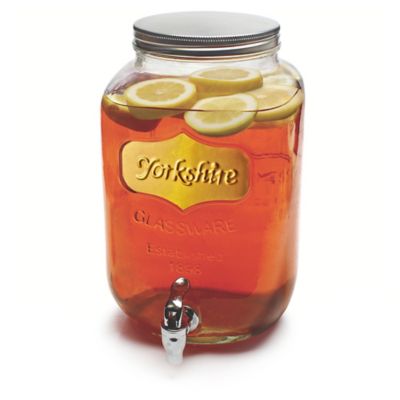 Circleware Yorkshire 2 Gallon Beverage Dispenser with Gold Chalkboard