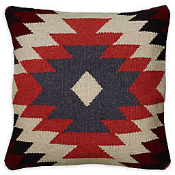 Rizzy Home Ikat Stripes Square Indoor/Outdoor Throw Pillow in Orange/Black