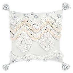 Rizzy Home Textured Chevron Square Throw Pillow in Natural