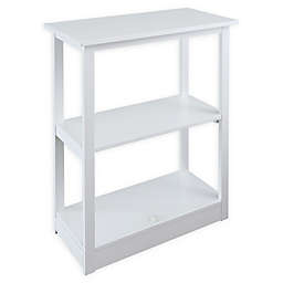 Casual Home Adams 3-Shelf Bookcase with Concealed Drawer in White