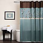 Alternate image 0 for Cocoa Flower Blue Fabric Shower Curtain