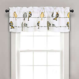 Rowley Birds Rod Pocket Ruched Window Valance in Yellow