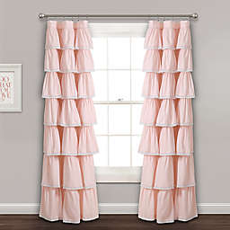 Lace Ruffle Rod Pocket Window Curtain Panel (Single)