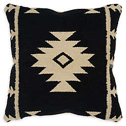 Rizzy Home Arrow Stripes Square Indoor/Outdoor Throw Pillow in in Black/Ivory