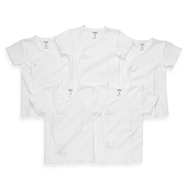 carter&#39;s&reg; Size 6M 5-Pack Side-Snap Short Sleeve Undershirts in White. View a larger version of this product image.