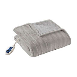 Beautyrest Heated Throw Blanket in Grey