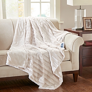 Beautyrest Heated Throw Blanket in Champagne. View a larger version of this product image.