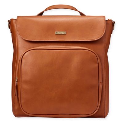 honest city backpack diaper bag in cognac