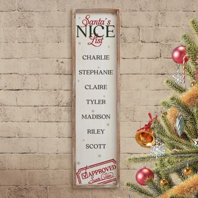 Santa&#39;s List Personalized 30-Inch x 8-Inch Barnwood Sign