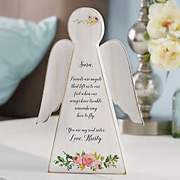 Write Your Own Floral Friendship Personalized Wood Angel