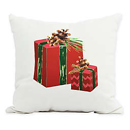 E By Design Winter Resort Nature's Gift Throw Pillow in Red