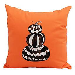 E by Design Witches Brew Pumpkin Stack Square Throw Pillow in Orange