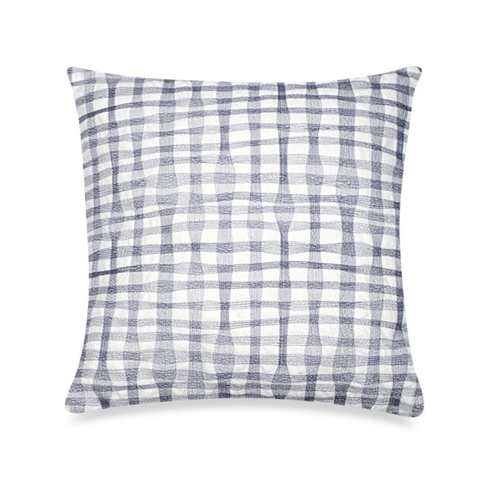 Dkny City Rhythm Plaid Square Toss Pillow In Cobalt Bed Bath