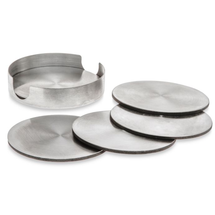 Stainless Steel Coaster with Holder (Set of 6) Bed Bath and Beyond Canada