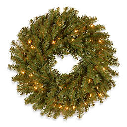 National Tree Company 24-Inch Pre-Lit Norwood Fir Wreath with Clear Lights