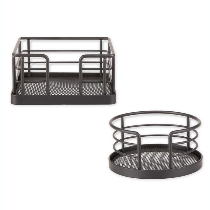 SALT™ Steel Coaster Holder in Black Wire Bed Bath & Beyond