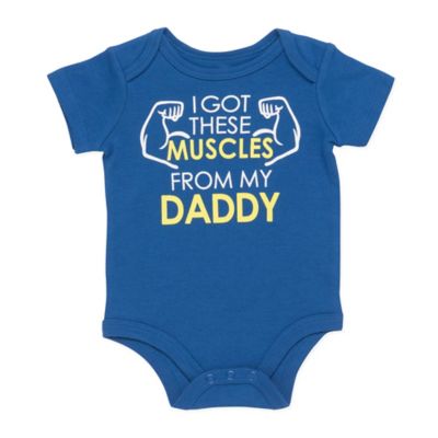Baby Starters&reg; &quot;I Got These Muscles from My Daddy&quot; Bodysuit in Blue