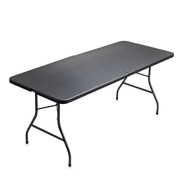 Cosco 6 Foot Centerfold Blow Molded Table In Black Bed Bath Beyond