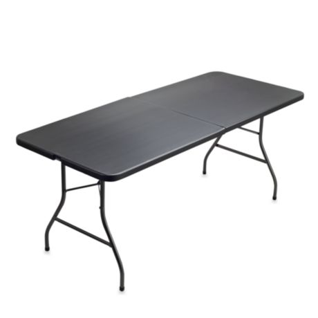 Cosco® 6-Foot Centerfold Blow Molded Table in Black | Bed ...