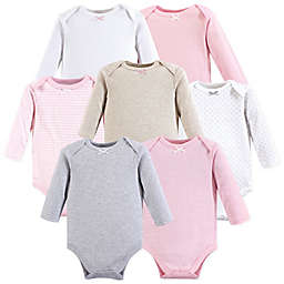 Hudson Baby® Size 0-3M 7-Pack Girl Basics Long Sleeve Bodysuits in Pink