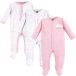 Hudson Baby® 3-Pack Clouds Sleep & Play Footies in Pink