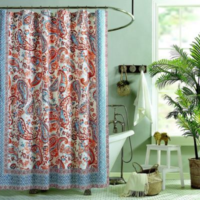 red white blue shower curtain