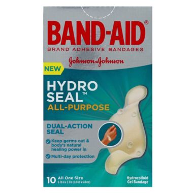 Johnson &amp; Johnson Band-Aid&reg; 10-Count Hydro Seal All Purpose Adhesive Bandages. View a larger version of this product image.