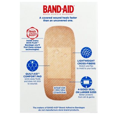 Johnson &amp; Johnson Band-Aid&reg; Skin-Flex&trade; 20-Count Assorted Size Adhesive Bandages. View a larger version of this product image.