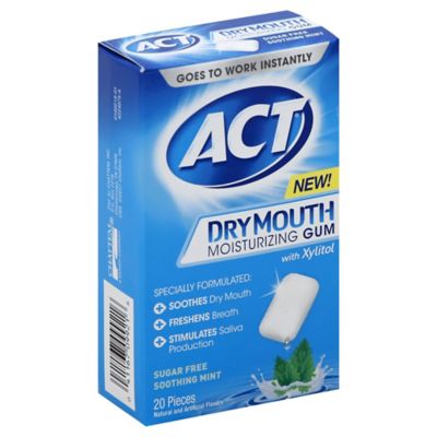 ACT 20-Count Dry Mouth Moisturizing Gum in Soothing Mint