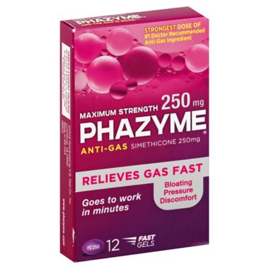 Phazyme&reg; 12-Count 250mg Maximum Strength Anti-Gas Soft Gels. View a larger version of this product image.