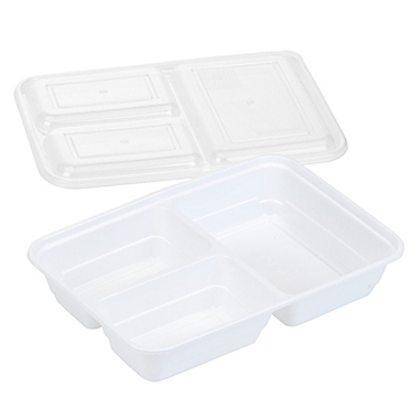 GoodCook Meal Prep 3-Compartment Food Storage Containers (10-Pack) in White. View a larger version of this product image.