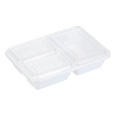 GoodCook Meal Prep 3-Compartment Food Storage Containers (10-Pack) in White. View a larger version of this product image.