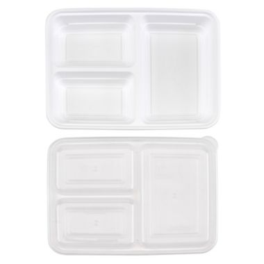 GoodCook Meal Prep 3-Compartment Food Storage Containers (10-Pack) in White. View a larger version of this product image.