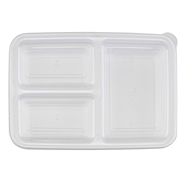 GoodCook Meal Prep 3-Compartment Food Storage Containers (10-Pack) in White. View a larger version of this product image.
